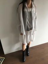 Marine button midi skirt (3color)