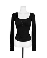 elver slim layer button tee