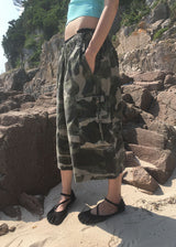 ZIPPER CARGO BERMUDA PANTS