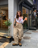 ラブレオパードクロップオフショルダー半袖
