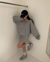 [MADE/6color] ポニー、Vネックのゆったりフィットトレーナー