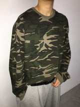 カモクロップドロングスリーブTシャツ