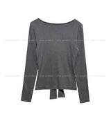 ヒナシャーリングタイリボン長袖Tシャツ