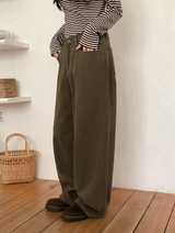 ウォームコットン100バルーンフィットワイドパンツ (5color)
