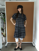 Cold check collar dress (2color) 