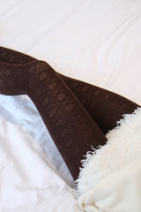 falling snow tights (brown)