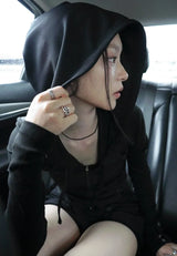26FW★ SHADOW BUTTON HOODED ZIP-UP