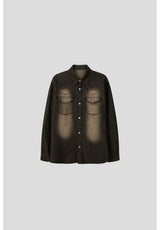 LMN Sydney Western Brush Oversized Fit Denim Shirt (4 colors)