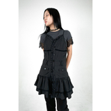 RUFFLE BUTTON DRESS