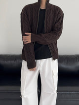 [MADE] Two-Way Wool Cable Knit Zip-Up (7C)