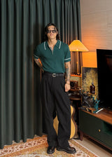 One-Tuck Semi-Banded Cotton Pants 3COLOR