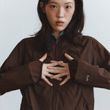 シャーリング フーデッド ウィンドブレーカー (Brown)