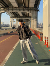 Snap cargo wide sweatpants
