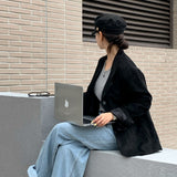 [アーリーオータム][Bellide made/ボーイフィット] INAF スエードスリットブレザージャケット