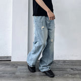 Light Wash Distressed Denim Pants