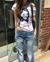 Lowrise rosy bootscut denim pants
