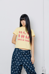 ラブイズディスエンジェルTシャツ - イエロー