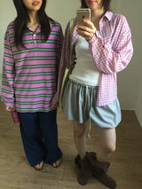 Summer-Vacation Check Shirt (3color)