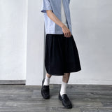Snap-Button Wide Shorts