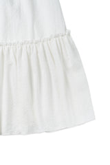 Gather check shirring skirt_ivory