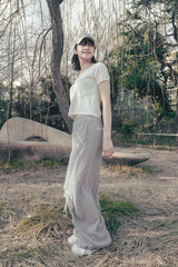 Lace jogger pants (Gray)
