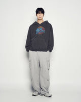 25FW バスケットボールピグメントワイドフーディー チャコール
