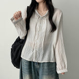 Wanu linen button hooded cardigan
