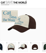 Cat Save The World ボールキャップ (Brown)