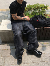 No.1300 N stripe denim wide PT