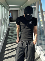 エロ アーカイブワッフルマッスルフィット半袖Tシャツ