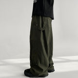 Rogen Nylon Rivet Slit Carpenter Wide Pants (3 colors)