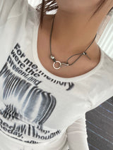 Leather Ball Buckle Necklace