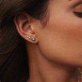 [worn by hearts2hearts ian] silver sparkling meteor rhodium plating + 925 silver ear climber earrings E066-06H