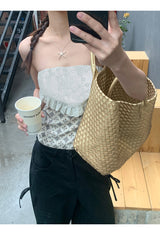 パンチングディテールペイズリースリーブレスチューブトップ