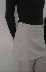 C LAYERED COTTON PANTS_GREY