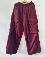 (FLEECE ❤‍🔥) OVERWIDE CARGO TRAINING PANTS🖤❤🩶🤍 - 4 COLORS, PLEAT NATIONAL PLEAT PANTS LONG PANTS PLEAT PANTS