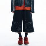 ENOE Patch Sweat Bermuda Pants - BLACK