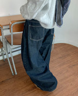 Detney Pintuck Denim Wide Brushed Pants XL