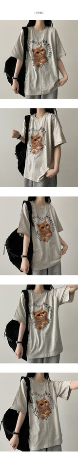 Heart Cat 半袖Tシャツ