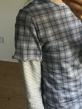 Check Sheer Short Sleeve (2color)