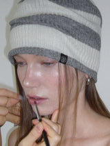 Knit Hat&Neck Warmer_Ivory&Grey