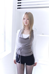 wool halterneck layered sleeveless