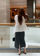 Lubat Unbalanced Pleated Blouse