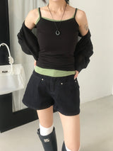 Rivet Pocket Denim Raw Paper A Shorts (2c)