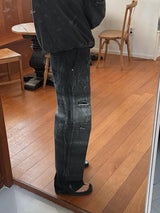 [Premium] Fiction Painting Crash Denim Pants