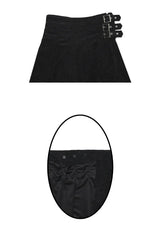 CORDUROY BUCKLE WRAP SKIRT