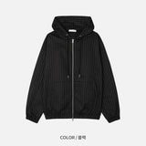 Miller cotton striped zip-up