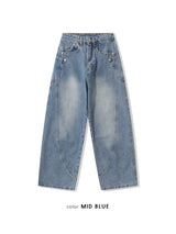 wave washed denim pants(4colors)