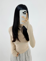 (SPECIAL PLANNED PRICE❤LONG & SHORT❤5 COLORS❤) GLAMOUR SLIM-FIT STRETCH LONG-SLEEVE TURTLE-NECK TOP