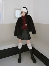 leather pleated pants mini skirt